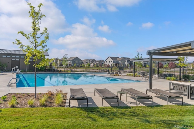 11103 Cloud Shadow St, Littleton, CO 80125 - community pool with a patio and a residential view