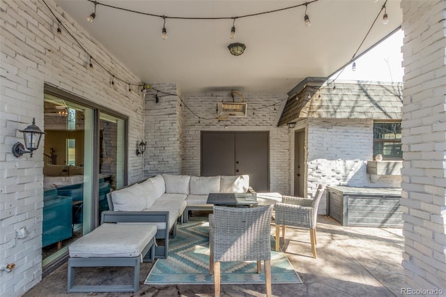 view of patio featuring an outdoor hangout area