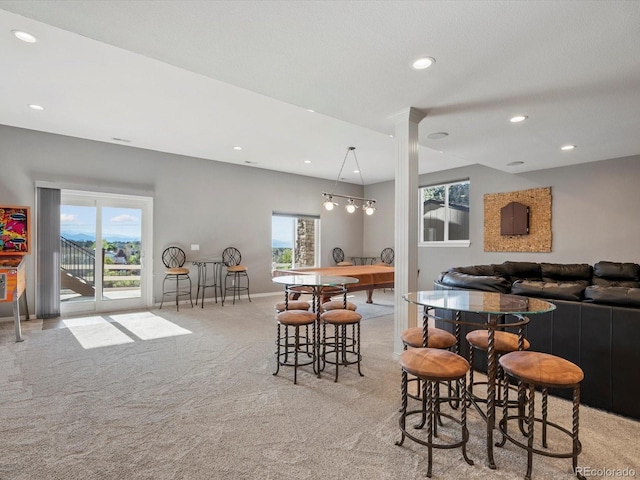 10531 Lieter Pl, Lone Tree, CO 80124 - dining area with carpet floors and recessed lighting