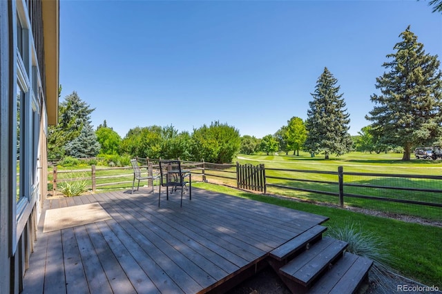 4398 Carter Trl, Boulder, CO 80301 - deck with a yard, view of wooded area, and outdoor dining space