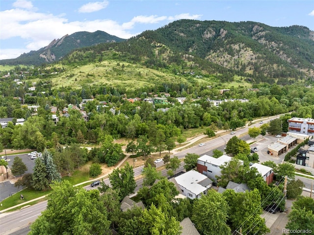 drone / aerial view with a mountain view