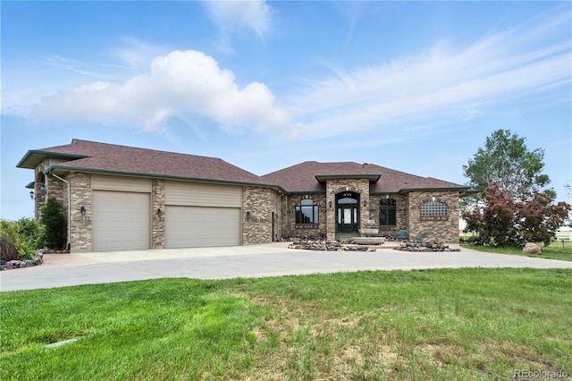 31200 E 145th Ave, Brighton, CO 80603 - view of front of property featuring a garage, a front yard, driveway, and brick siding