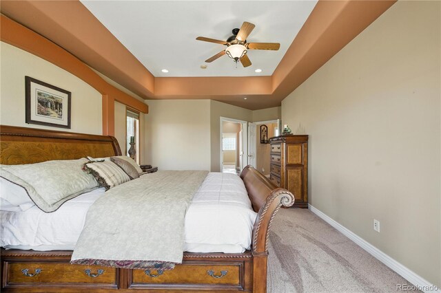 31200 E 145th Ave, Brighton, CO 80603 - bedroom with carpet, a tray ceiling, and recessed lighting