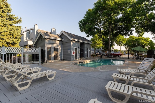 exterior space with a community pool