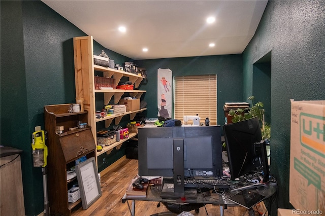 interior space with hardwood / wood-style flooring