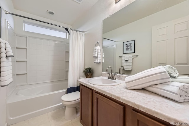 1998 Coach House Loop, Castle Rock, CO 80109 - bathroom with tile patterned floors, vanity, and shower / tub combo with curtain