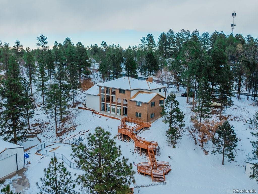 view of snowy aerial view