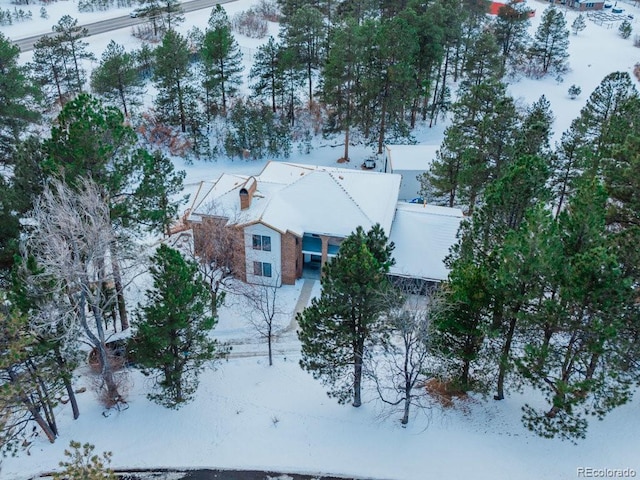 view of snowy aerial view