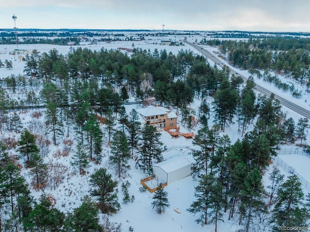 view of snowy aerial view