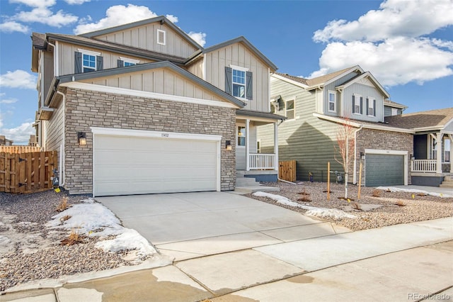 view of front of home with a garage