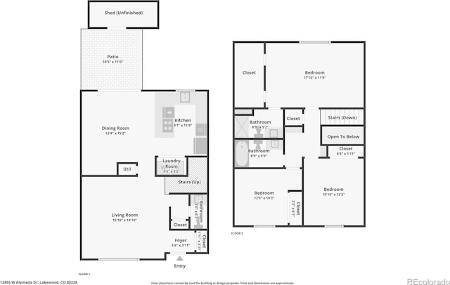 12455 W Alameda Dr, Lakewood, CO 80228 - floor plan / room layout