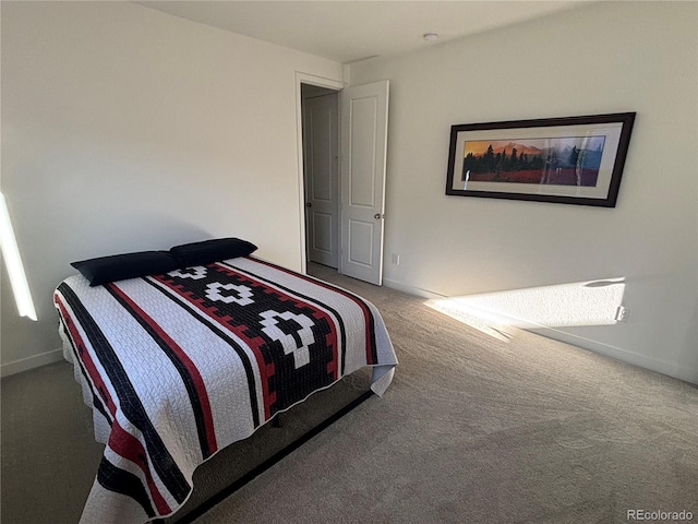 bedroom with carpet floors