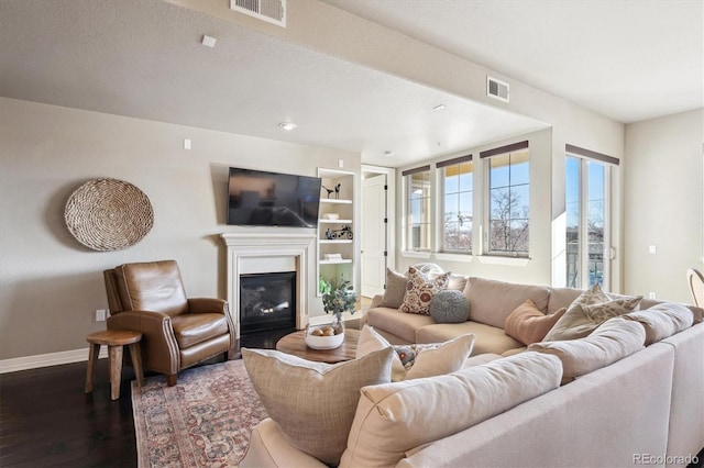 living room featuring wood-type flooring