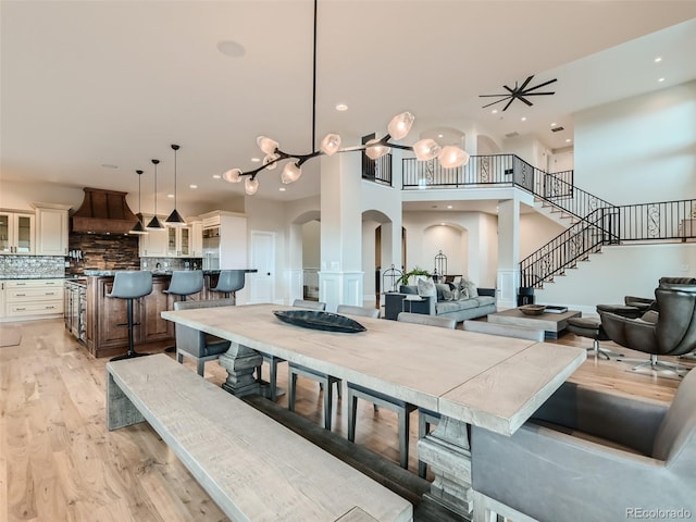 dining area featuring light hardwood / wood-style flooring