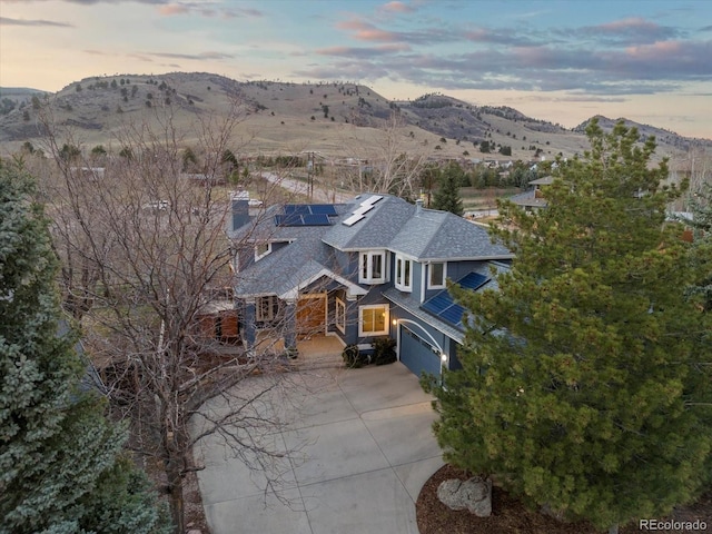 4825 6th St, Boulder, CO 80304 - aerial view at dusk of a mountain view