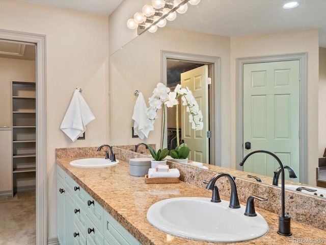 4825 6th St, Boulder, CO 80304 - full bathroom with double vanity and recessed lighting
