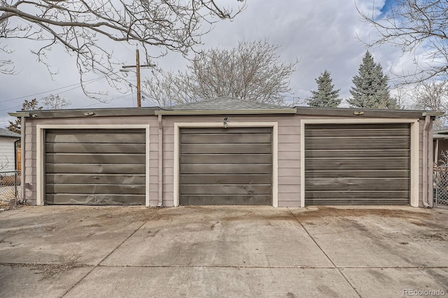 view of garage