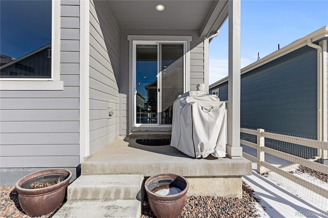 view of patio featuring grilling area