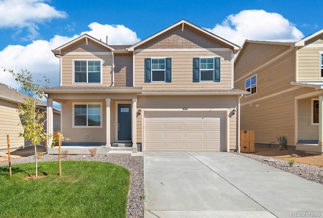 view of front of house with a garage