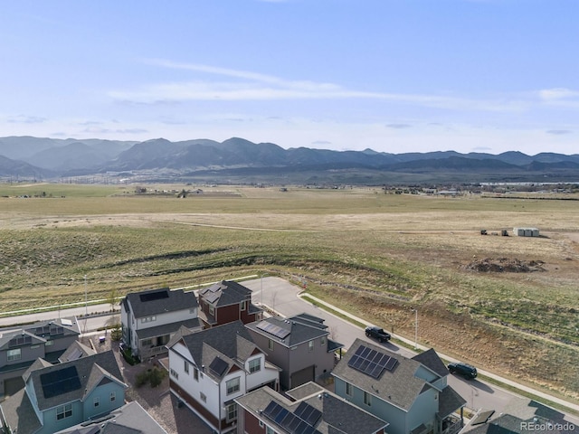 bird's eye view with a rural view and a mountain view