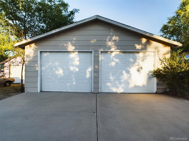 view of garage