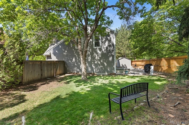 16841 E Hialeah Ave, Centennial, CO 80015 - fenced backyard with a shed