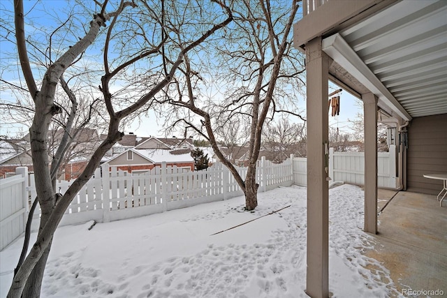 view of snowy yard