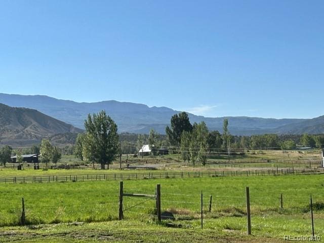 mountain view with a rural view