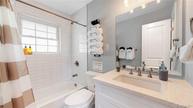 7609 Sherman Pl, Denver, CO 80221 - full bathroom with vanity, toilet, and shower / bath combo
