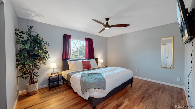 7609 Sherman Pl, Denver, CO 80221 - bedroom featuring ceiling fan and light hardwood / wood-style flooring