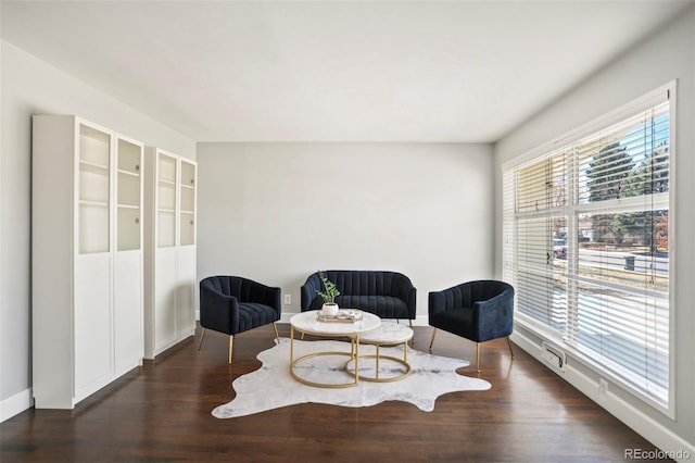 living area with wood finished floors