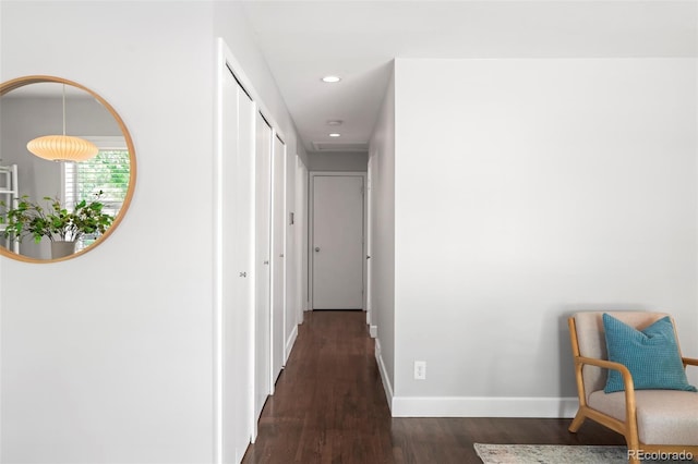 1360 S Hudson St, Denver, CO 80222 - corridor with dark wood finished floors and recessed lighting