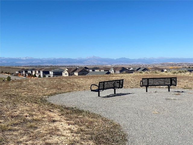 view of community featuring a mountain view and a residential view