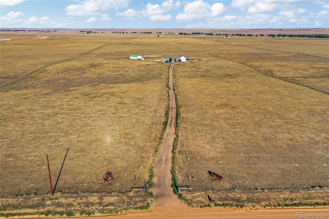 drone / aerial view with a rural view