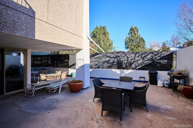 view of patio with area for grilling