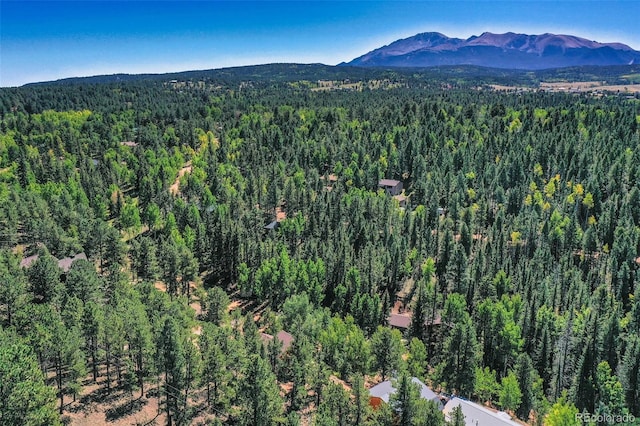 drone / aerial view with a mountain view