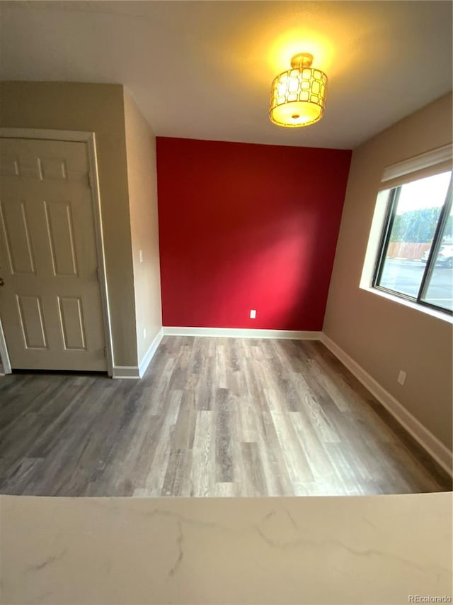 empty room with hardwood / wood-style flooring