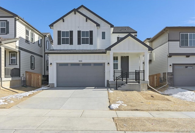 view of front of house with a garage