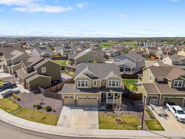 bird's eye view featuring a residential view