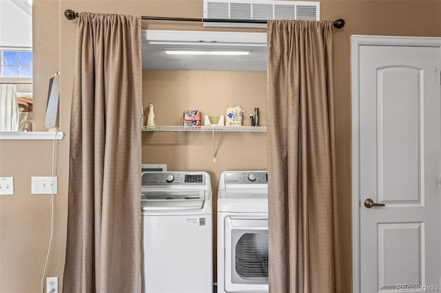 laundry room with washing machine and clothes dryer