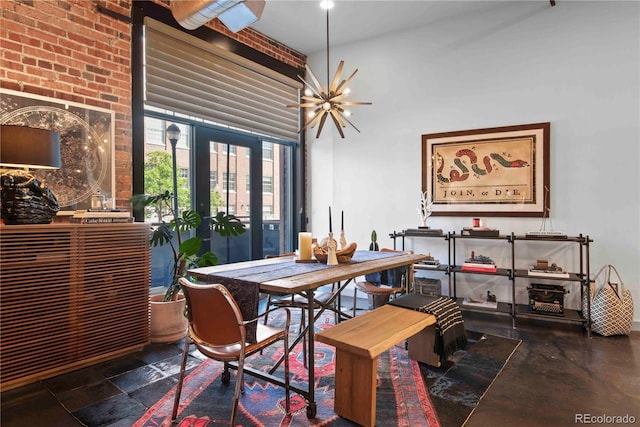 dining room with an inviting chandelier