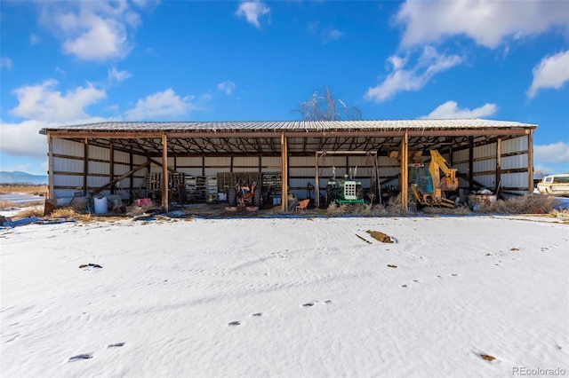 view of snow covered structure