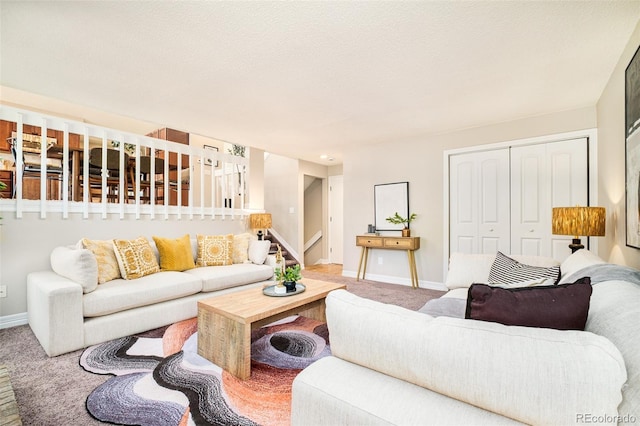 19595 N Mitchell Dr, Denver, CO 80249 - living area featuring stairway and carpet