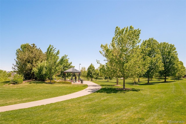 19595 N Mitchell Dr, Denver, CO 80249 - view of property's community featuring a gazebo and a lawn