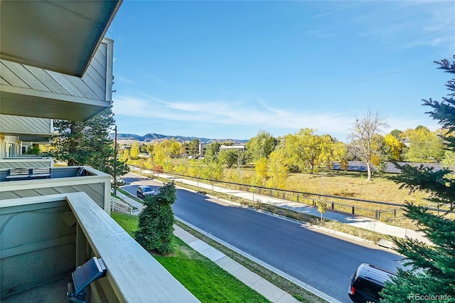 balcony with a mountain view