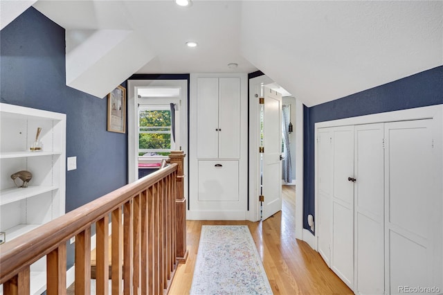 2236 Forest St, Denver, CO 80207 - hallway with light wood-style floors and recessed lighting