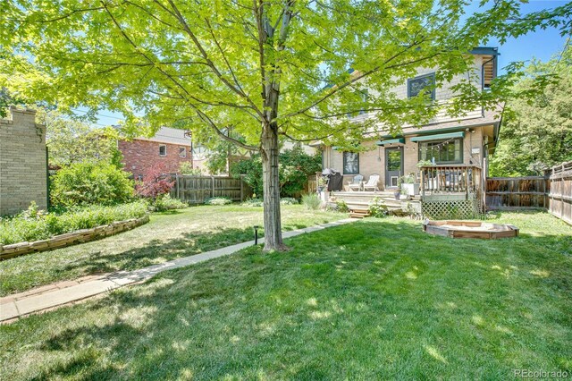 2236 Forest St, Denver, CO 80207 - view of yard with a wooden deck