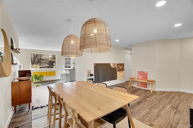 dining area featuring hardwood / wood-style floors