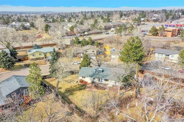 aerial view with a mountain view