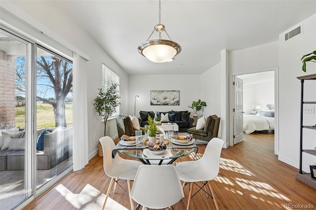 12924 Ironstone Way Unit 103, Parker, CO 80134 - dining space with baseboards, visible vents, and wood finished floors